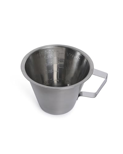 Image of KMW Stainless Steel Measuring Jug with Handle Without Base I for Craft, Kitchen, Baking, and Liquid I 250 ML (Pack of 1)