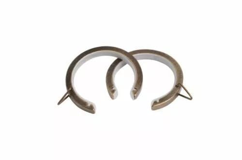 Flat Lined Passing "C" Rings for 28mm Bay Curtain Poles (Antique Brass, 24)