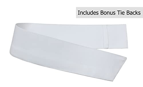 Cotton Craft White Curtain Window Panel Drapes - Set Of 2 - Thick Cotton Duck Fabric Reverse Tab Top Window Treatment - Bonus Tie Backs - Clean Crisp Elegant Look - Bedroom Living Room - 50 W X 96 L #TOP4