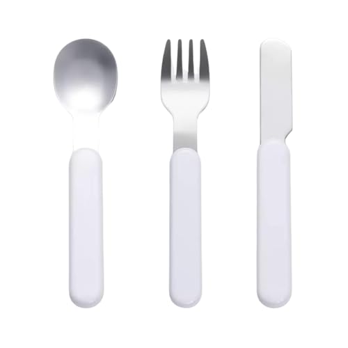 Bariatric Portion Control Flatware Set for Healthy Eating, Spoon, Fork, and Knife Set, Helps Reduce Food Intake Amounts, 3 Piece Set