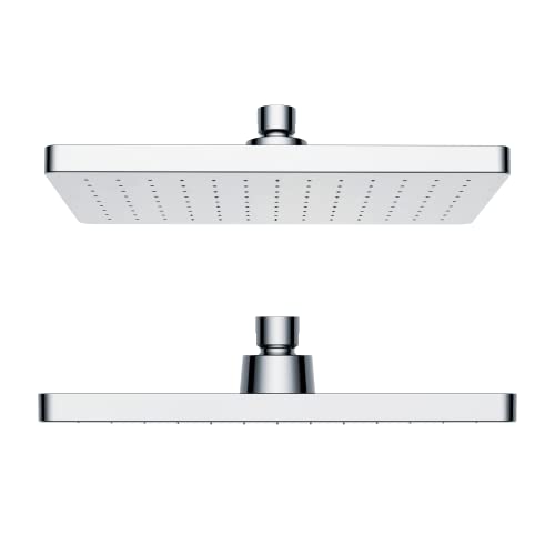 Regendusche [Duschkopf & Selbstreinigung] – Kalkfreie & Rostfreie Regenwalddusche | Wellness-Regenbrause (verchromt, eckig)