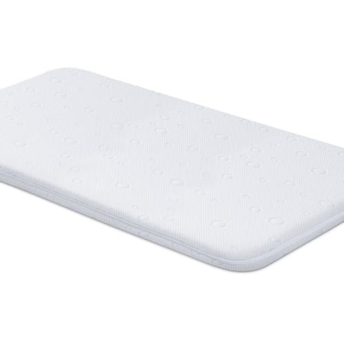 Amzreine Baby Bassinet Mattress Pad, 47" x 23.6" x 2" Dual Sided Gel Memory Foam Mattress with Breathable Removable Soft Cover Fit for ADOVEL/BabyBond/ELEMARA Bassinet Bedside Crib