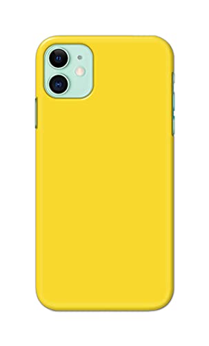 Image of Printed Hard Back Cover Case for Apple iPhone 11 Back Cover (Plain Yellow) -1803