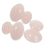 Mikinona 3 Stücke Teiliges Rosenquarz Gua Sha Pilzförmiges Gesichts-Massagewerkzeug aus Edelstein für Kühlende Hautstraffende Gesichtspflege bei Frauen Ergonomisch Geformt zur Linderung von