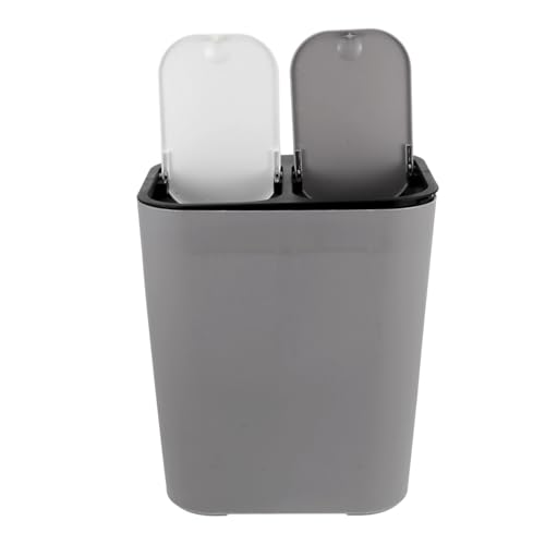 CONGARTENO Cubos de Basura con Tapa para Cocina Contenedor Reciclaje con Compartimentos para Desechos Orgánicos y Residuos Bote Basura Fácil de Limpiar para Hogar