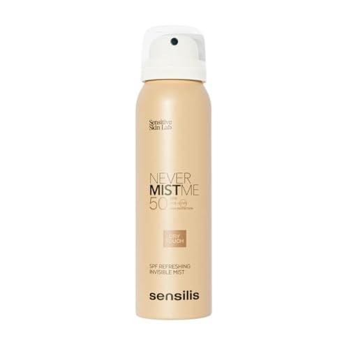 Sensilis - Invisible Never Mist Me SPF50, Bruma de Alta Protección en Spray, Protege la Piel de los Rayos UVA y UVB, Hidrata y Calma, Acabado Seco y Fijador, Todo Tipo de Pieles - 100 ml