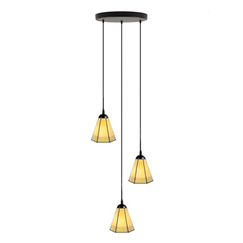 Lustre Narcissus 3 Tiffany-style pour remplacer un plafonnier fade par une lumière chaude