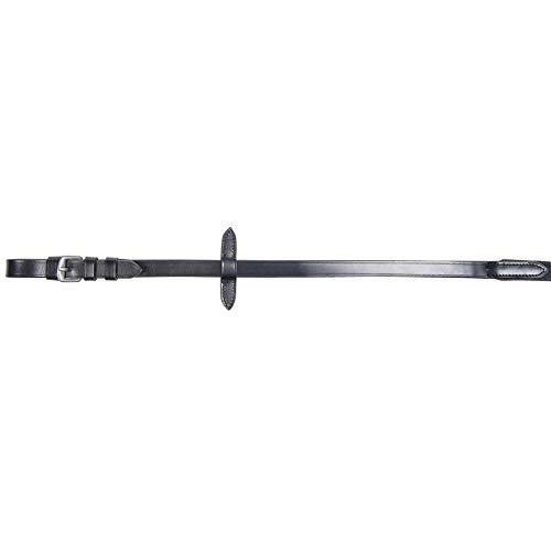 Rênes en sangle HKM Lea marron pour cheval demi-sang