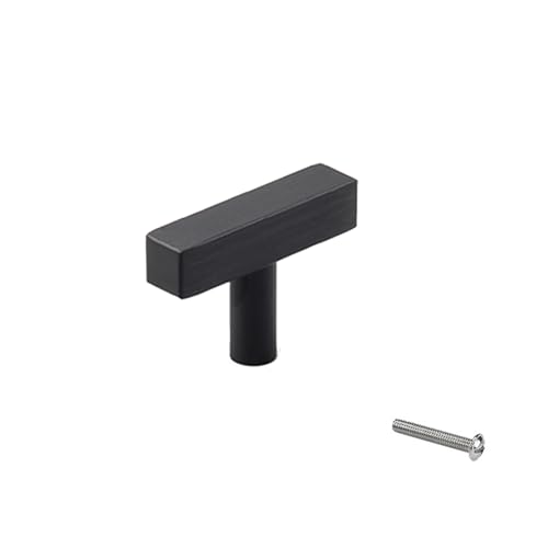 DJCYGG 1個セット 取手 ドアハンドル 家具の取っ手 アルミ合金製 食器棚 キャビネット ワードローブ、バスルームキャビネット、ドレッシングテーブル 引き出し つまみ 金具 ノブ ツマミ DIY 手すり金具 ネジ付き (長さ 50mm,ブラック) [