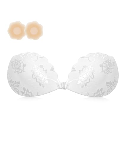 Soutien-gorge dos nu en dentelle raffinée avec push-up invisible haut de gamme