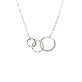 Three Circle Pendant .925 Jewelry - Sterling Silver Necklace 16 Inch - Grandma Gifts from Grandchild