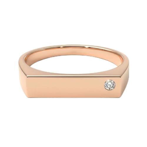 Anillo de firma personalizable en oro rosa de 18K que soluciona problemas de alergia y talla