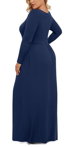Image of LONGYUAN Women's Plus Size Maxi Dresses for Curvy Women Casual Long Dress XL-6XL