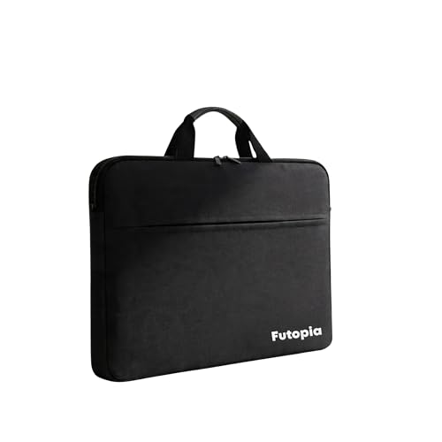 Image of Futopia Premium Laptop Sleeve Bag 15.6 Inch with Handle | Front Zipper Pocket, Water Resistant Case & Shockproof Cover Compatible for Laptops & Notebook for Office, College & Travel (Black)