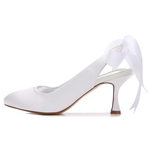 Women's Mary Jane Low Kitten Heel Pumps Closed Toe Slip On Dress Office Work Bridal Wedding Party Shoes3