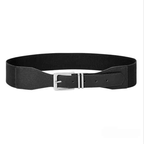 Women Stretchy Belt Fashion Ladies Elastic Wide Waist Belt for Dresses Pants With Metal Buckle