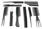 1 Set / 10 Pcs Salon Barbers Hair Styling Hairdressing Hair Accessories Plastic Comb Stylist Set Black Tool