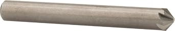 Hertel Countersink, Solid Carbide, 1/4" Shank Diameter, 1/4" Head Diameter, 100 Degree Angle, 6 Flute, Right Hand Cut, Bright/Uncoated Finish, 1-1/2" Overall Length