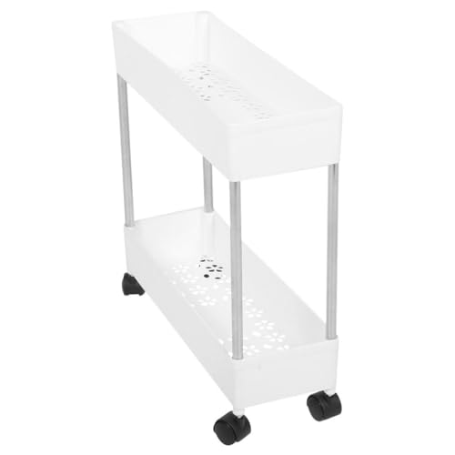 iplusmile Carrito de Cocina Ruedas de Diseño Multifuncional y Estructura de Plástico E Hierro, Estantería de Varios Niveles para Almacenamiento en Baño y Cocina
