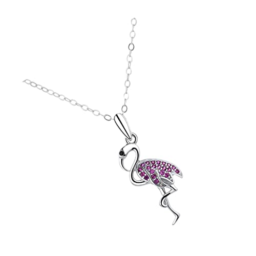 Healeved Sterling Silver Flamingo Necklace Delicate Clavicle Pendant for Women Silver Jewelry for Daily Wear Special Occasions As Unique