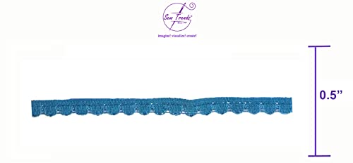 Sew Trends 3.5 Yards Teal Color Edging Cotton Lace - 0.5" Wide - Sewing Quilting Renaissance Carnival Dance Hawaiian Bridal Costumes Outfit Drapery - #Strm-533 #TOP26