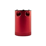 Mishimoto MMBCC-CBTWO-RD Compact Baffled Oil Catch Can, 2-Port, Red
