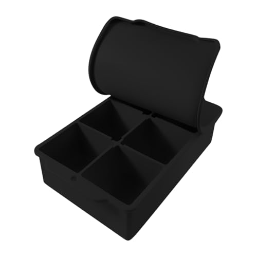 Cubitera Congelador | Molde De Silicone Para Hielos Reutilizable Con 6 Cavidades Y Cubierta - Desmoldado Fácil Para Jugos Whisky Vino y Bebidas