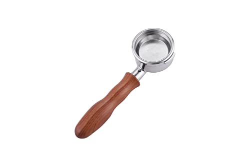 Joytata Stainless Steel Naked Bottomless Portafilter - Coffee Portafilter for Breville BES900XL, BES920XL, BES980XL, BES990BSS Espresso Machine - Wooden Handle