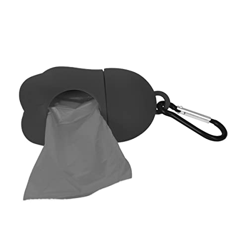 WUFY Kotbeutel für hunde Hundekotbeutel Pupssäckchen Schwarz Einheitsgröße Beutelspender Taschenbehälter auslaufsicher dick und stark Hundekotbeutel mit Beutelspender und Leinenclip Cover