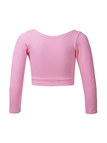 Kids Girls Classic Long Sleeve Knitted Wrap Top Cardigan Ballet Sweaters Gymnastic Leotard Dancewear2