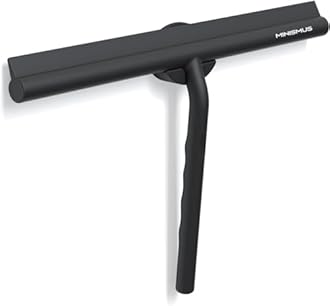 Minismus Shower Squeegee with Magnetic Hook - Silicone Window Wiper - Shower Squeegee for Glass Doors - Glass Squeegee Bathroom Shower - Window Squeege (13 Inches, Black)