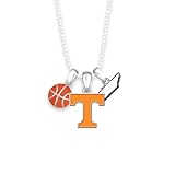 From the Heart Tennessee Volunteers Ball Chain Necklace 2 Inch Extension with Basketball and State Accent Charm Officially Licensed Jewelry Fan UT