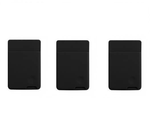 ClickCase Combo Pack of 3 Pcs. Liquid Silicone Metro/Credit Card Holder for Back of Mobile or Case, Adhesive Sleeves Stick on Phone Back Wallet for iPhone 14 Plus (Black 3 pcs.)-image-49