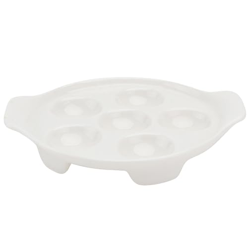 VALICLUD Plato para Hornear Caracoles de Cerámica Blanca Molde para Horno con Orificios Apto para Lavavajillas y Barbacoa Resistente y Fácil de Limpiar para Cocina Doméstica