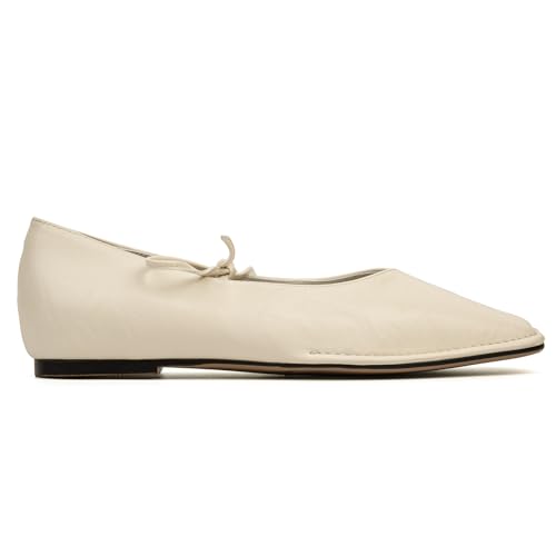Image of Lace up Ballet Flats Women Square Toe Mary Jane Flats Bow Slip On Comfortable Ballerina Shoes