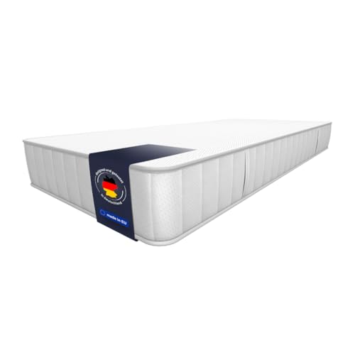 Weltbett „Omega“ Matratze Hybrid Schaum 90 x 200 cm – Wendematratze mit Härtegrad H3/H4, 18 cm Höhe - ergonomisch, hypoallergen, allergikerfreundlich, für jeden Schlaftyp - Made in Germany