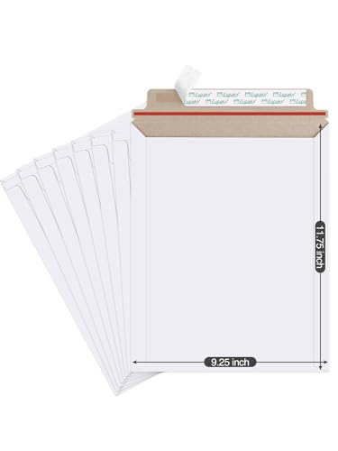 Sobres de cartón para fotos sin doblar Eupako de 22,8 x 29,2 cm rígidos blancos