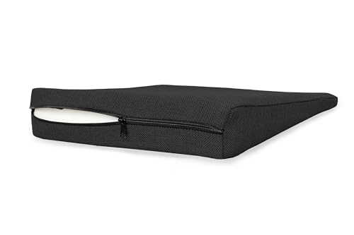 POKAR Keilkissen Stuhl Sitzkeil Ergonomisches Sitzkeilkissen Bürostuhl Kissen Orthopädisch Keilkissen Autositz Schaumstoff, Schwarz, 38 x 38 x 8/2 cm