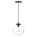 Light Society Zeno Globe Pendant, Clear Glass with Black Finish, Contemporary Mid Century Modern Style Lighting Fixture (LS-C175-BK-CL)
