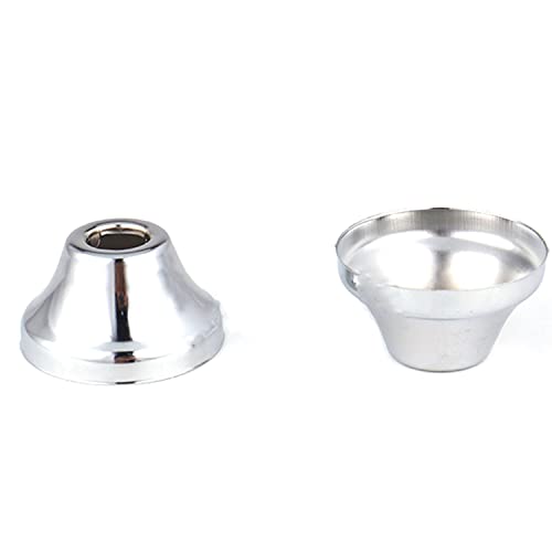 Welwik 4Pcs Chrome Plated Stainless Steel Tapered Flange Cover Deep Bath Flange Made To Match Bell Flange, 1/2 In #TOP3