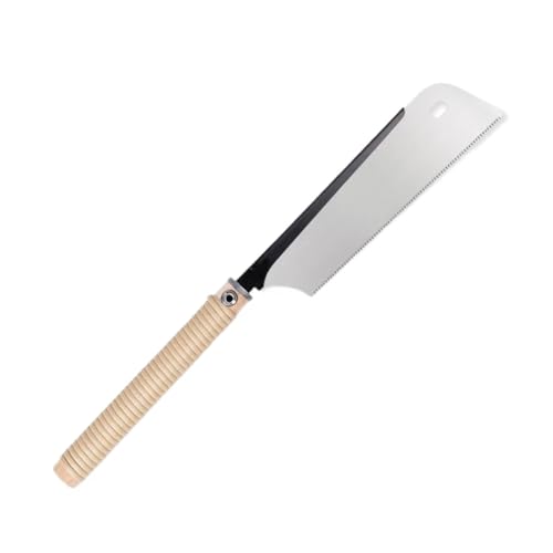Scie de style japonais pour coupe du bois lisse et précise avec son manche en rotin