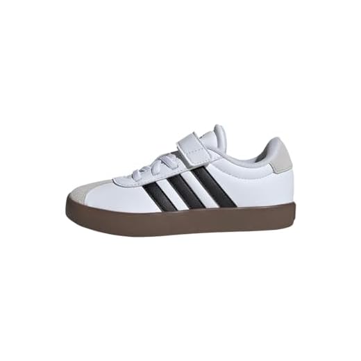 adidas VL Court 3.0 Hook and Loop Shoes Kids Schuhe, Cloud White/Core Black/Grey One, 34 EU