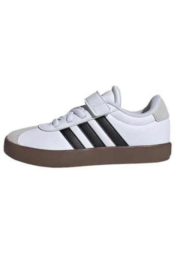 adidas Unisex Kinder VL Court 3.0 Shoes, Cloud White/Core Black/Grey One, 34 EU