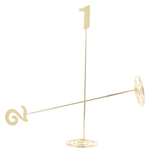 OUNONA 2個金属製テーブルカードホルダー 卓上番号スタンド 多目的写真メモクリップ 結婚式やパーティー用数字座位牌スリム軽量設計