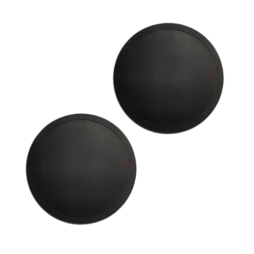Yamlnke 2 Pack Black Round Silicone Coasters for Drinks, Non-Slip, Easy to Clean, Ideal for Kitchen or Bar