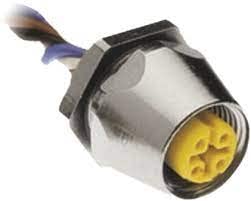 FKV 4.5-0.5/S653, Cordset, Front Mt PG 9, Str M12 F 5pos to Wire Leads, 4x22 AWG, Drain 0.5m, U-50493