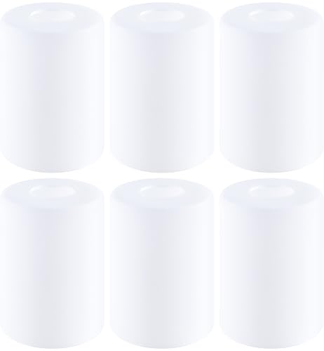 6 Pack White Frosted Glass Shade for Light Fixtures,Cylinder Glass Light Shade Replacement,5.5