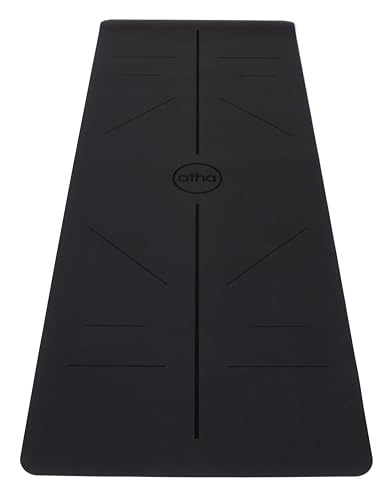 Esterilla de Yoga atha® PRO X 5.2 mm | Máxima Estabilidad, Adherencia y Comfort | Materiales Sostenibles y Duraderos | Incluye Correa de Transporte (Negro Align)