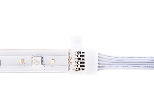 Image of Litcessory 6-Pin to Cut-End Extension Connector Compatible with Nanoleaf Essentials Lightstrips (2in, 4 Pack, White)