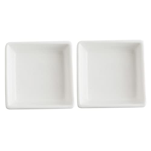 FUNOMOCYA 2pcs Sauce Dish Square Snack Storage Plates for Condiments Appetizers and Sauces for Parties Family Gatherings and Restaurants Design